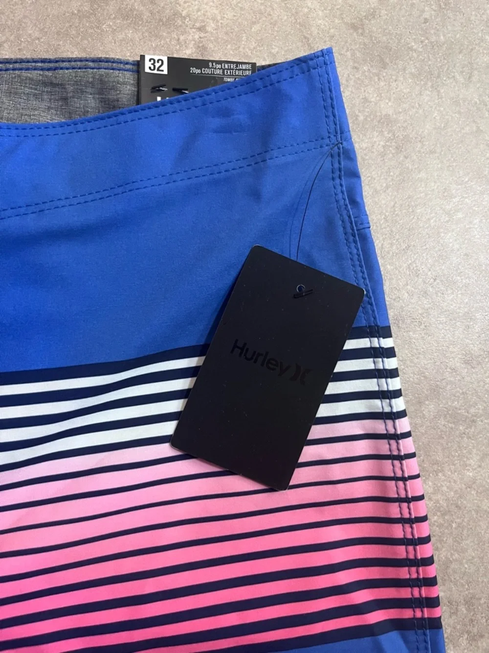 Hurley Lobos Swim Board Shorts Aqua Blue White Pink Men’s Waist 32 New With Tag